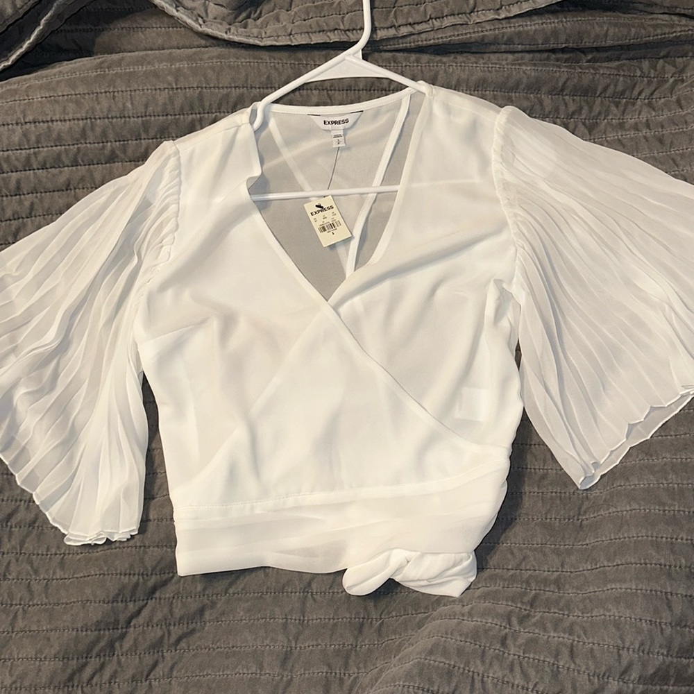White Crop Tie in the Back Crop Top